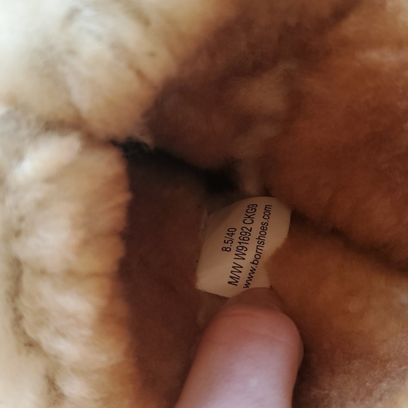 Born Brown Fur-Lined Sherpa Heel Boots Turn Down Size 8.5 Fall Winter Boots - Picture 2 of 10